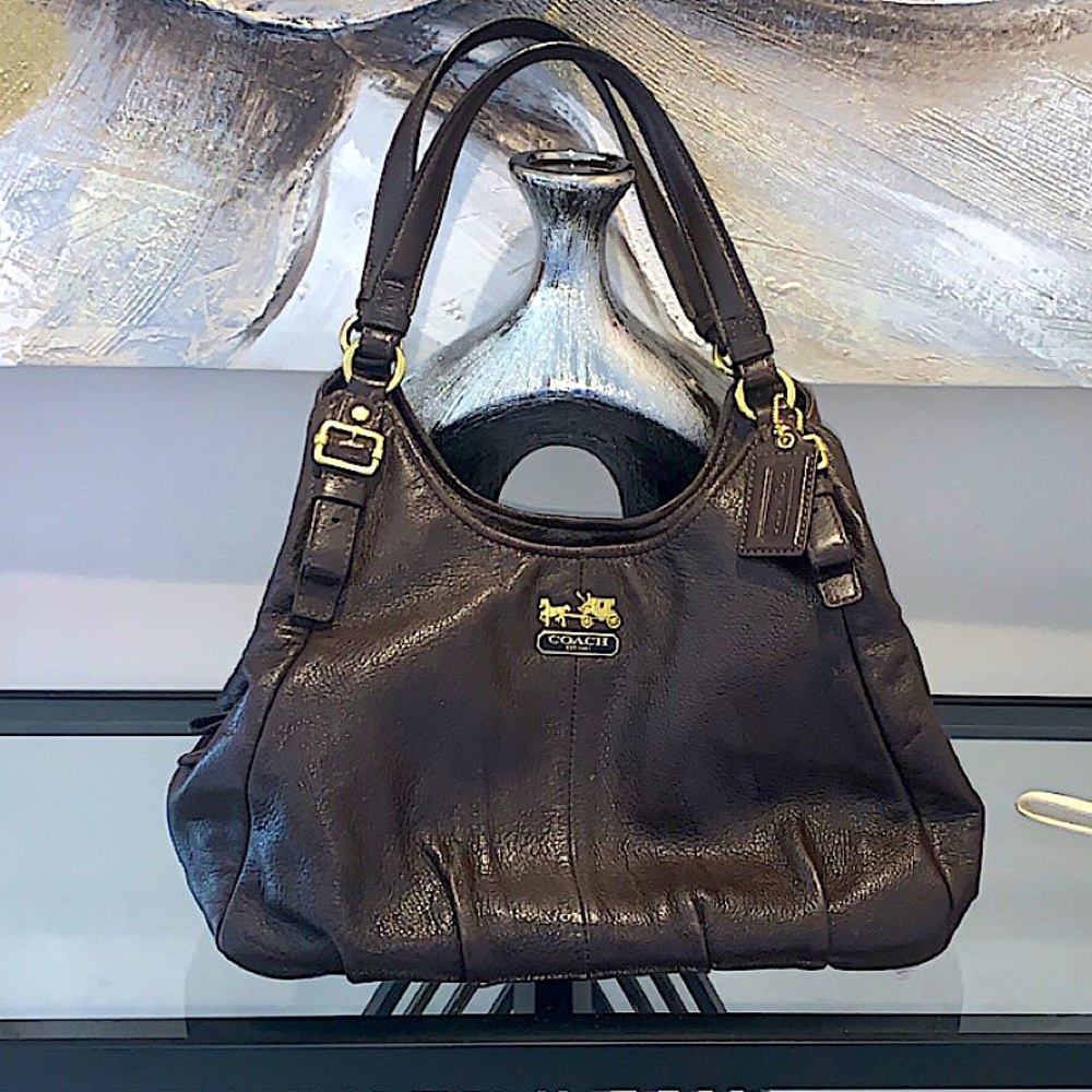 🍫 Chocolate Brown Leather Coach Satchel
